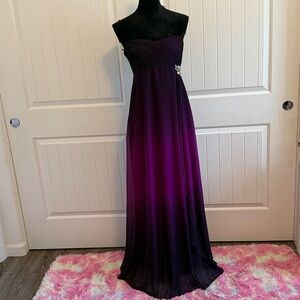 Elegant Purple Strapless Dress